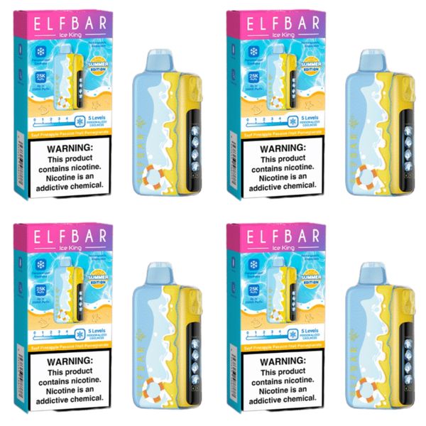 Elf Bar Ice King 25000 Puffs Vapes - Pineapple Passionfruit Pom (Pack of 6)
