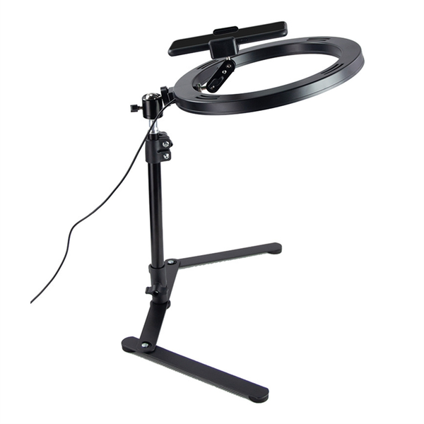 Desktop Led Selfie Remote Ring Light Phone Stand Holder Fill Lamp
