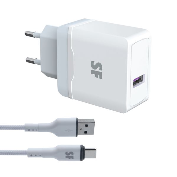 Superfly 18W Type-C Wall Charger &amp; 1.2m Rapid-Charge &amp; Data Cable