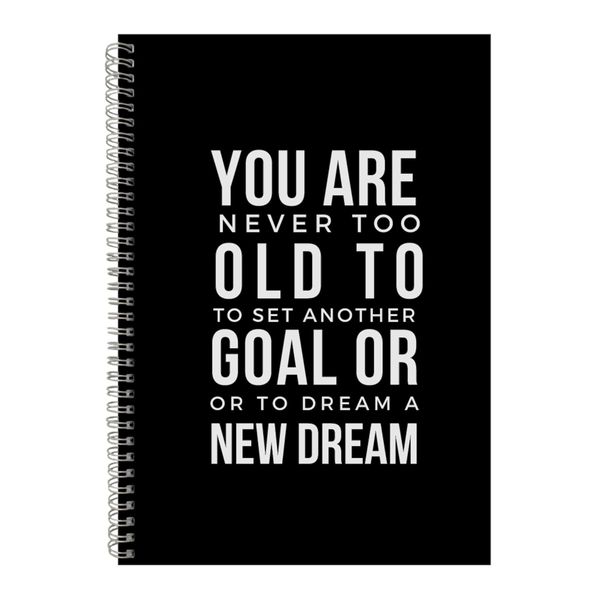 Too old A4 Notebook Spiral and Lined Motivational Saying Graphic Notepad244