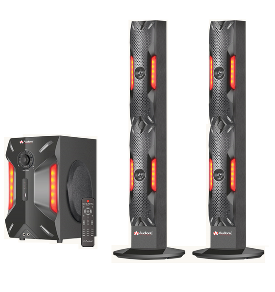 Audionic High Quality 2.1 Channel Speaker System - Black and Orange