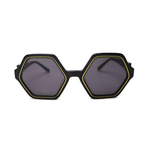 Vialli Hex Primo Sunglasses in CR39/Black - Large