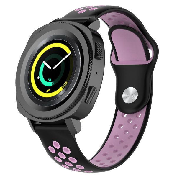 Nike Style Sports Band Watch Strap 22mm for Smart Watch - Black &amp; Pink