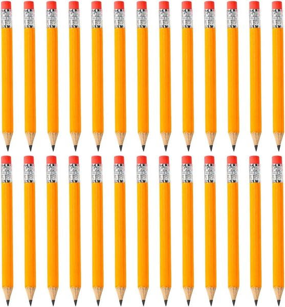 72 Pcs Golfing Pencils with Erasers Short Hb Wood Writing Pencils Portable