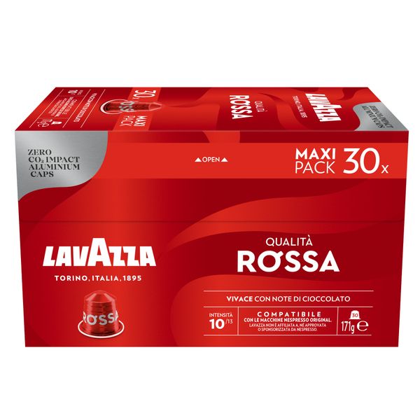Lavazza Rossa for Nespresso 30 Aluminium Coffee Capsules Maxi Pack