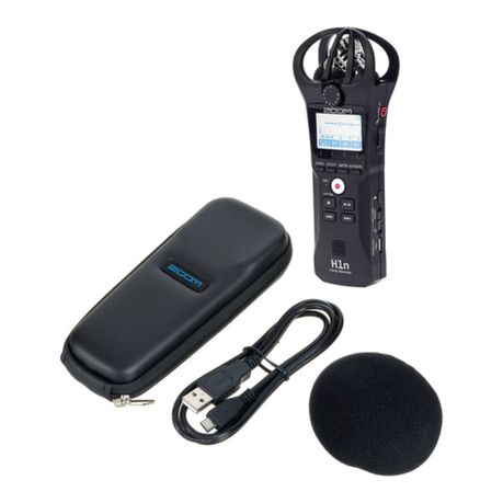 Zoom H1n-VP Portable Audio Recording Value Pack, Black, with