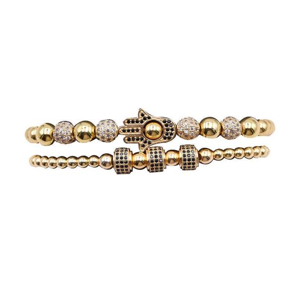 Argent Craft Hamsa Hand Duo Protection Bracelet Set - Gold