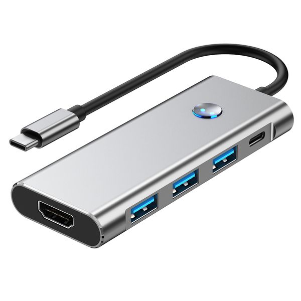 7-in-1 USB C Hub with PD 100W, 3x USB 3.0, 4K@60Hz HDMI, TF/SD Card Reader
