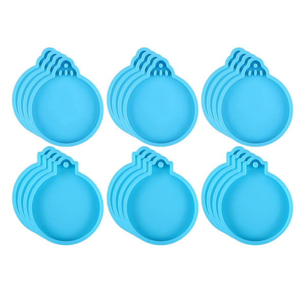 24Pcs Resin Molds, 2 Styles with Rope Christmas Ornament Mold (Blue)