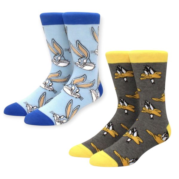 Funky Looney Tunes Themed Novelty Socks 2 Pairs