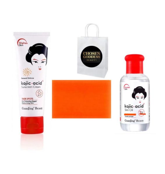 Kojic Acid Skin Oil , Kojic Sunscreen Cream &amp; Kojic Soap series