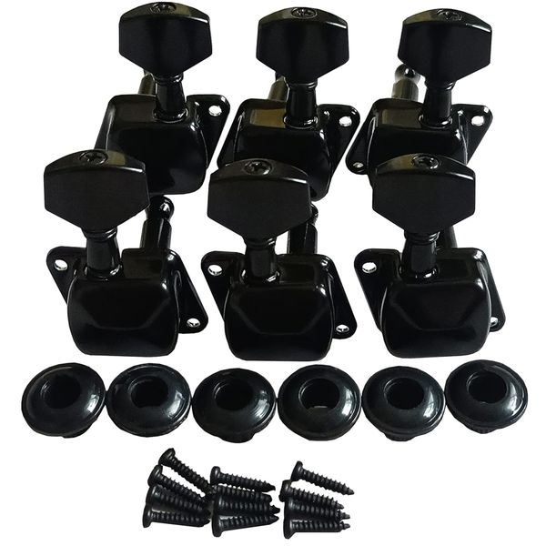 6 Pieces 3R3L Guitar Machine Heads Set with 6 Ferrules and 12 Screws