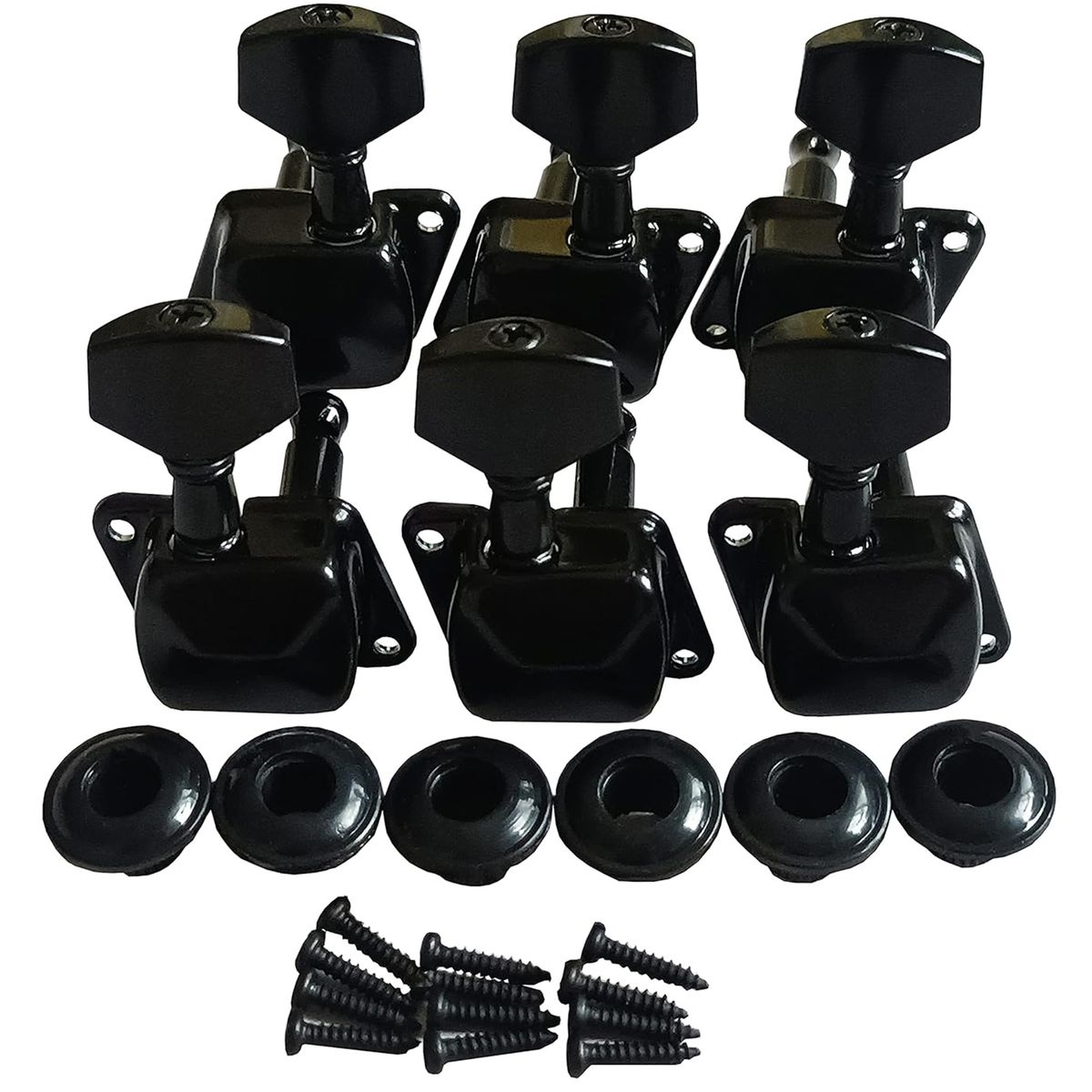 6 Pieces 3R3L Guitar Machine Heads Set with 6 Ferrules and 12 Screws