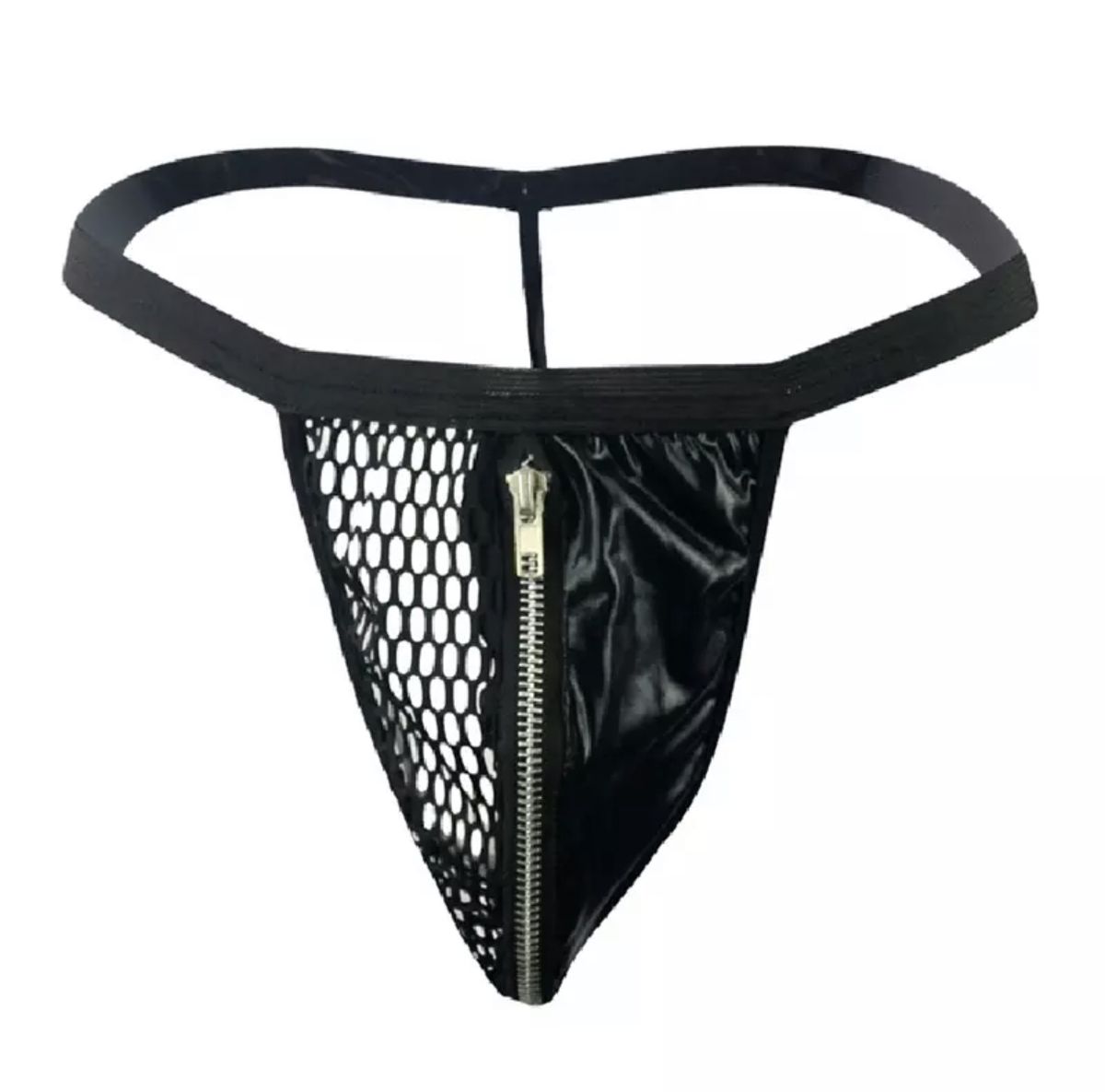 OMG Men s Sexy Breathable Mesh Leatherette G string Transparent 