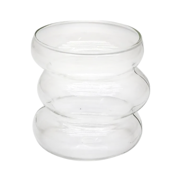 400ml Modern Sculptural Glass Tumbler - Clear