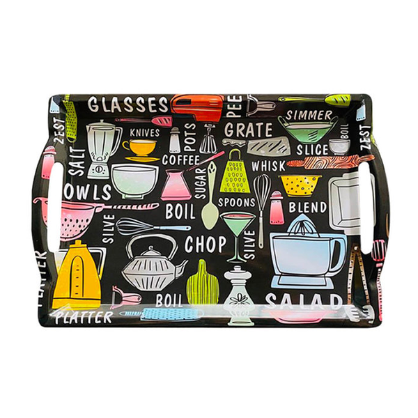 Black Melamine Serving Tray