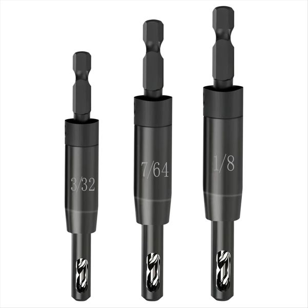 Self Centering Drill Bit Set for 1/4In Hex Shank Drill Compatible with None
