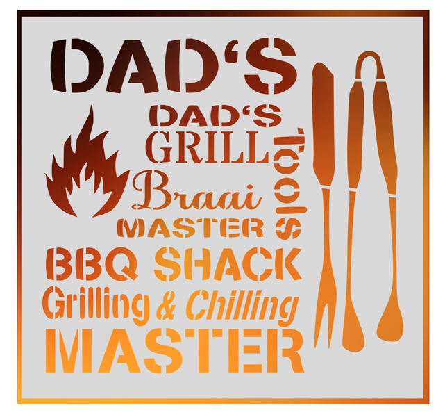 Dad's Grill Master Stencil - 40cm