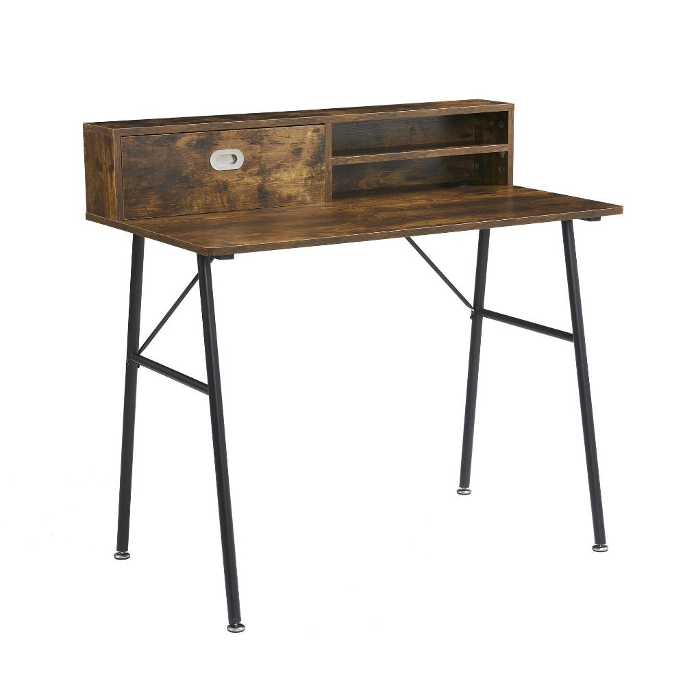 Anchor 2 tier Computer Office Desk with shelves Study Table; Brown