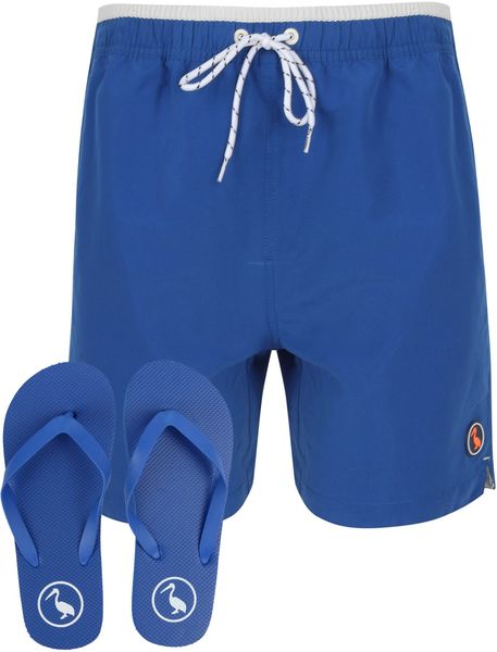 Tokyo Laundry - Mens Marloes Swim Shorts With Free Matching Flip Flops In Sea Surf Blue [Parallel Import]
