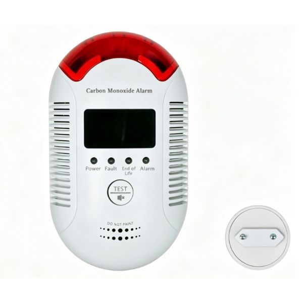Combination Gas &amp; Carbon Monoxide Detectors Plug-In, AC 110~240V Digital
