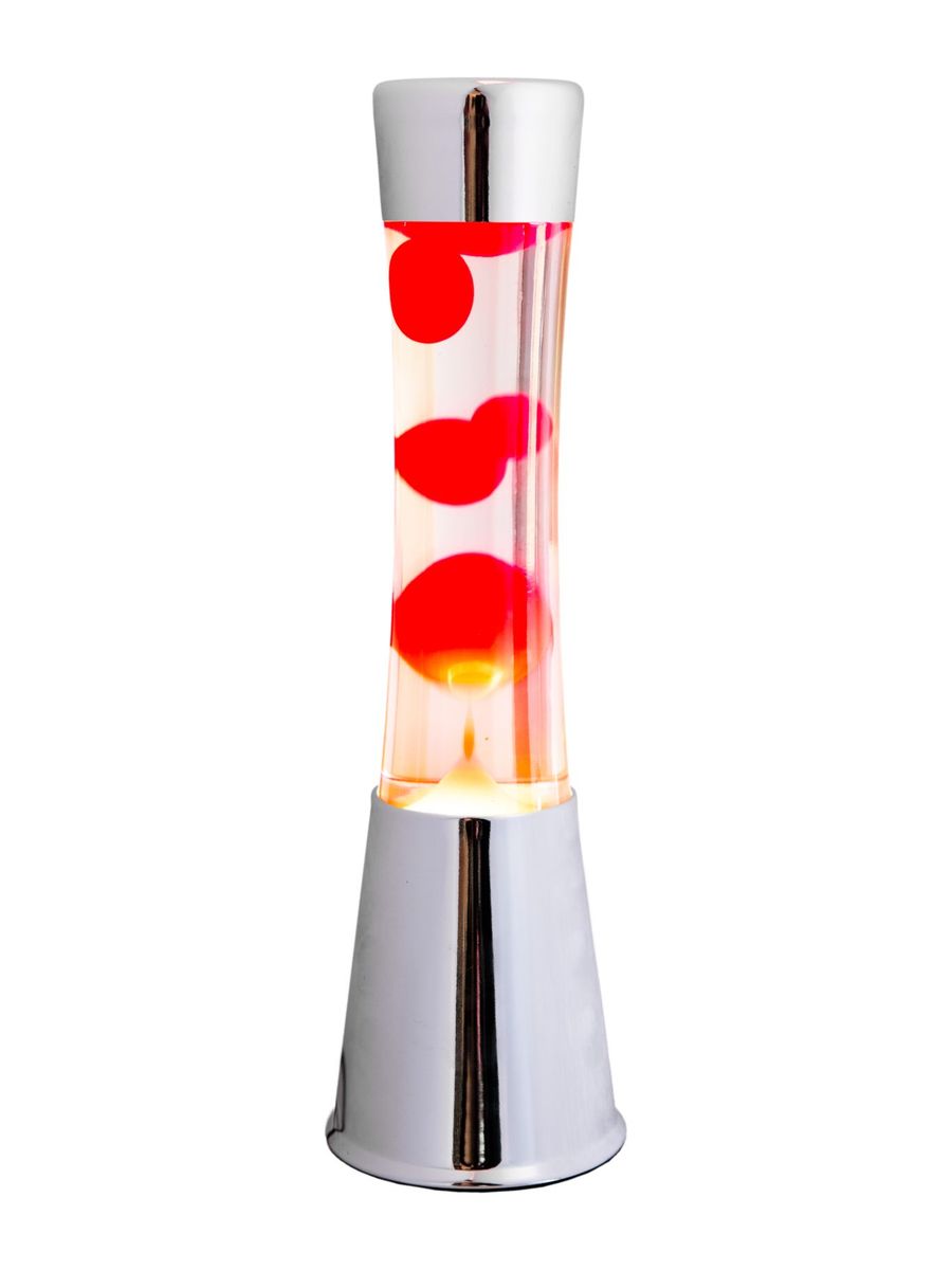 Lava Lamp - Chrome Metal Base / Clear Liquid / Red Lava | Buy Online in ...