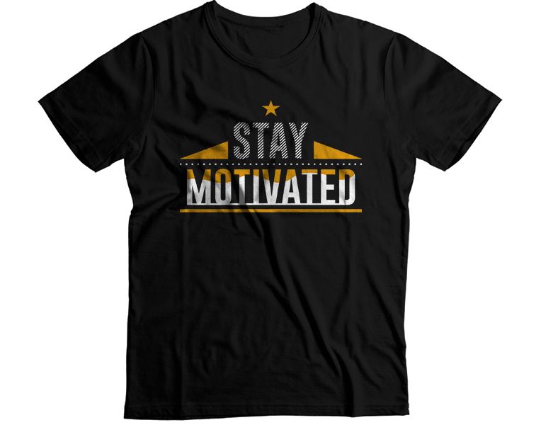 Stay Motivated Short Sleeve Crew Neck Graphic T-Shirt