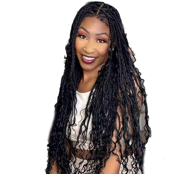 Synthetic Hair Wig for Black Women Braided Full Lace-32