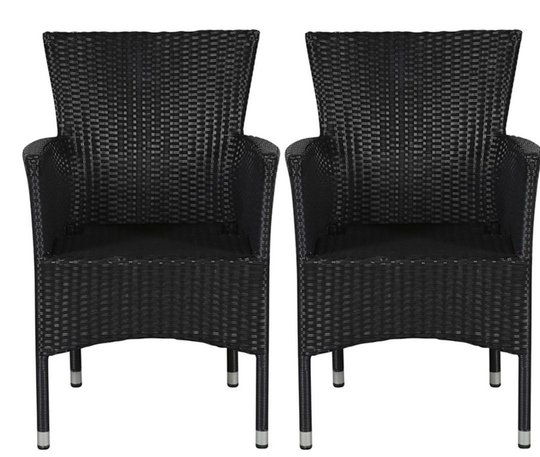 Outfit Garden Chair Stackable - 2Pack Black