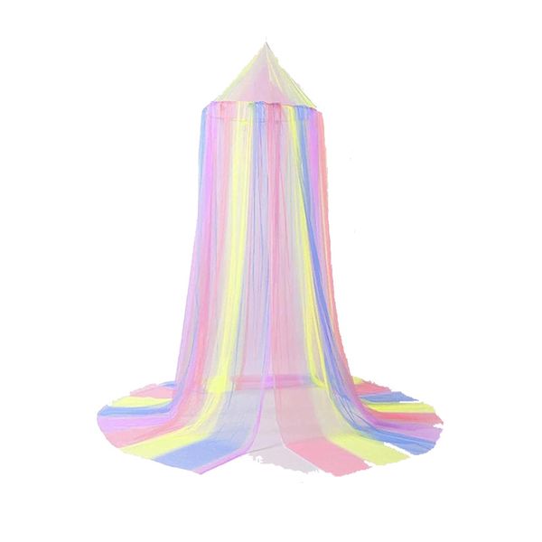 Rainbow Canopy for Girls Bed, Over Bed Hanging Canopy for Kids Twin Room