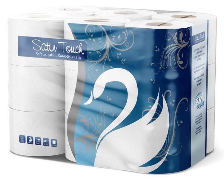 Satin Touch 2-Ply Virgin 350 Sheet White Toilet Paper