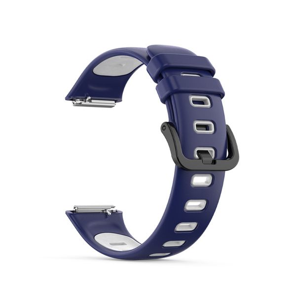 Silicone Sport Strap Compatible with Huawei Band 7-Blue &amp; White