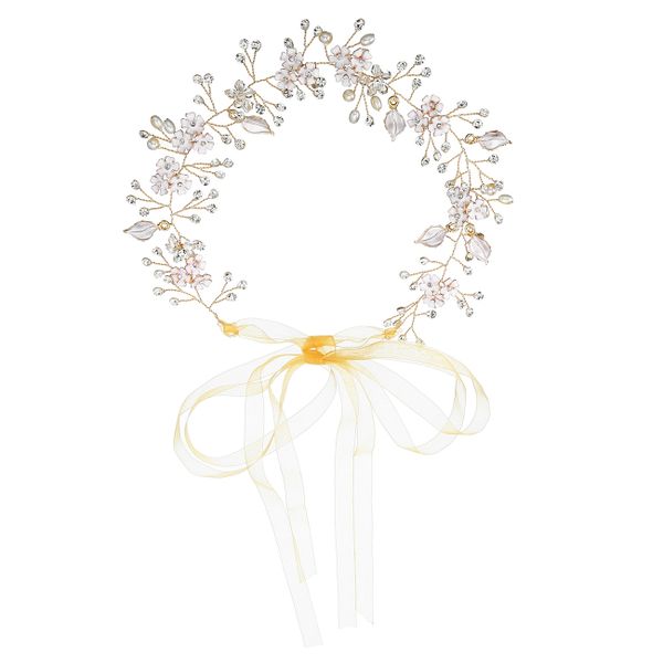 Olive Tree - Metal Leaf / Crystal / Pearl Headband - Bridal / Formal Event