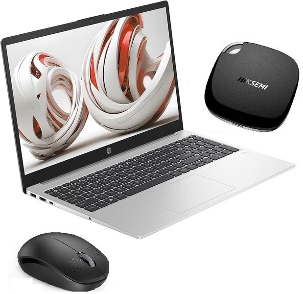 HP 255 G10 Ryzen 3 8GB 256GB NVMe Laptop+Hiksemi 512GB Portable SSD +Mouse