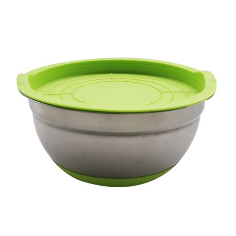 5 Pcs Mixing Bowl,stainless Steel Salad Bowl With Airtight Lid&non