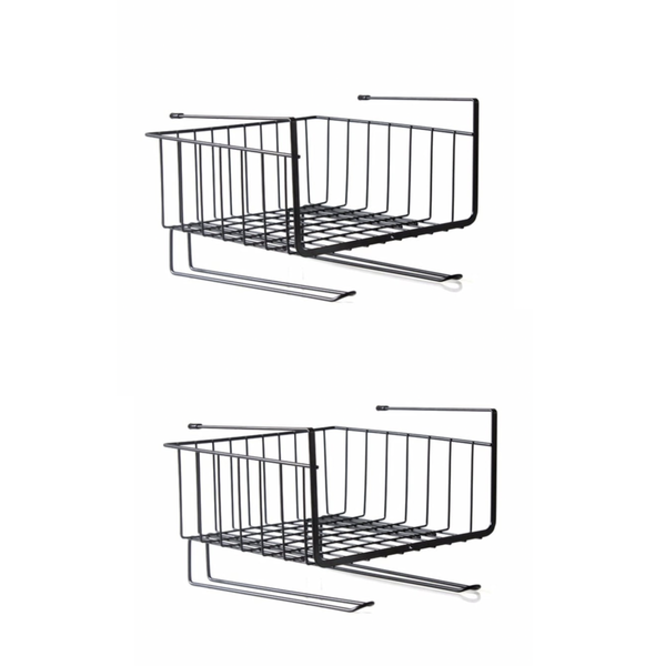 Under Shelf Storage Basket with Hooks - 2 Pack