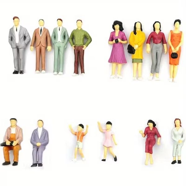1.9cm Painted Miniature Figures for Diorama &amp; Model Train 25 Piece