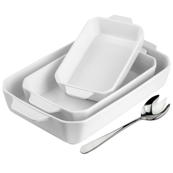 Set of 4 - Durable Bakeware, Lasagna Pans, Rectangular Baking Pan Set