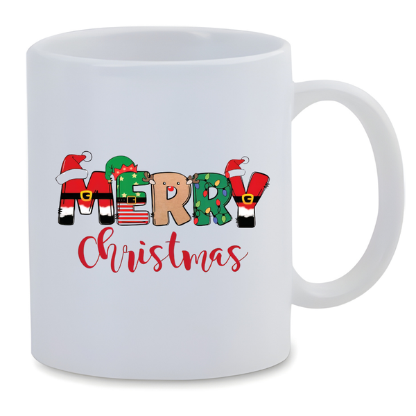 Ceramic Mug - Merry Christmas Mug - White - 350ml