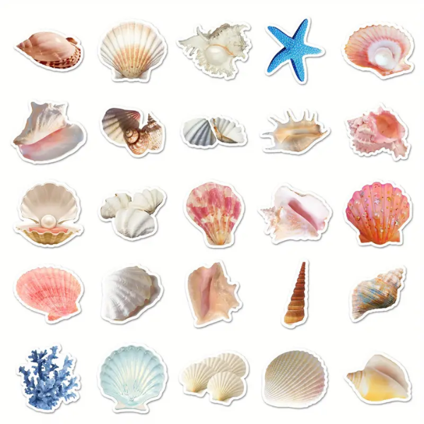 Beautiful Seashell Journaling Stickers