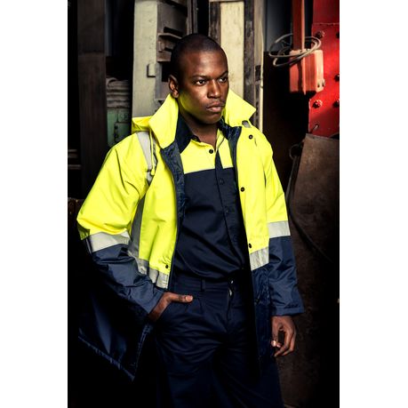 Javlin - Hi-Vis Two Tone Freezer Jacket - Navy / Yellow | Shop