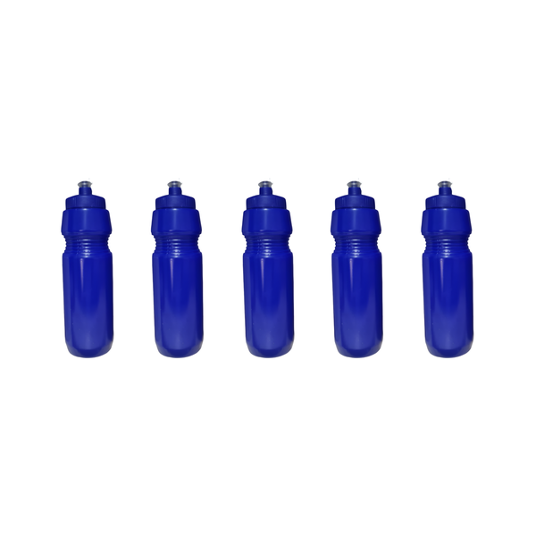 Sports Water Bottles - Durable Reusable Leak-Proof - Blue 750ml - 10 Pack