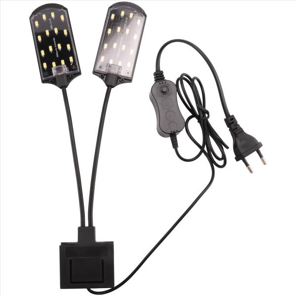 Dual Head Super Bright Led Aquatic Plant Grow Lamp Eu Plug