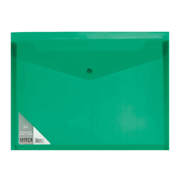Meeco - A4 Expandable Carry Folder - Green 5 Pack