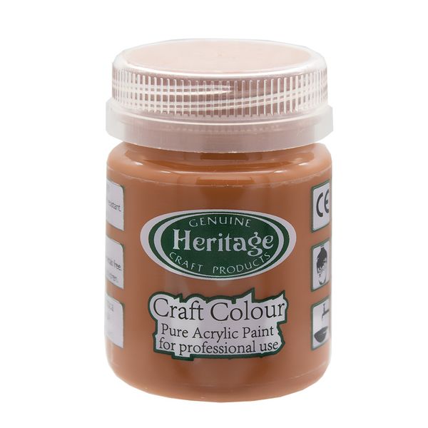 Heritage Pure Acrylic Paint - Craft Colour Range - 50ml - Golden Brown