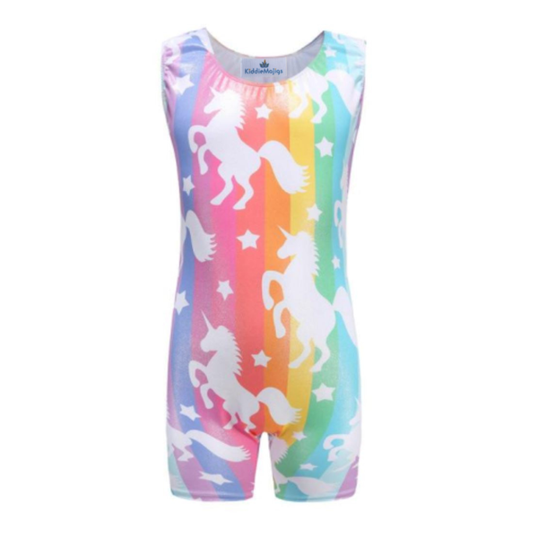 Bright Glitter Unicorn Unitard for Girls - Dance &amp; Gymnastics Wear