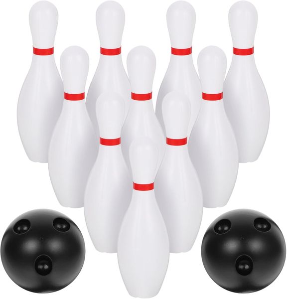 12 Piece Kids Bowling Balls Set - White