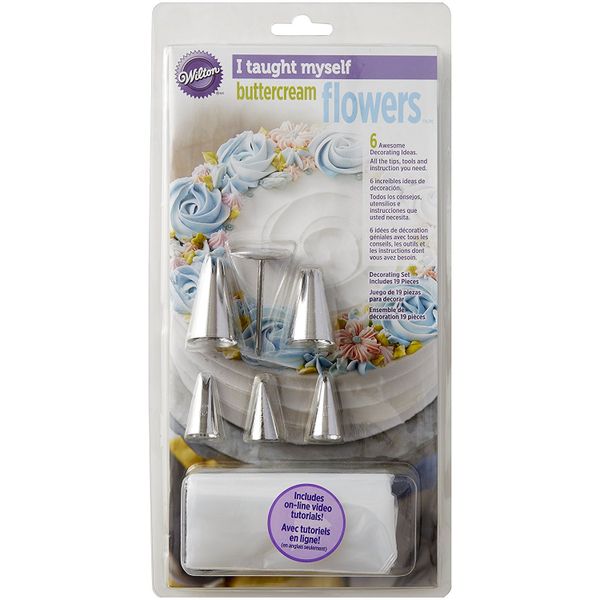 19 Piece Taught Myself Buttercream Icing Flowers Cake Decorating Piping Tools