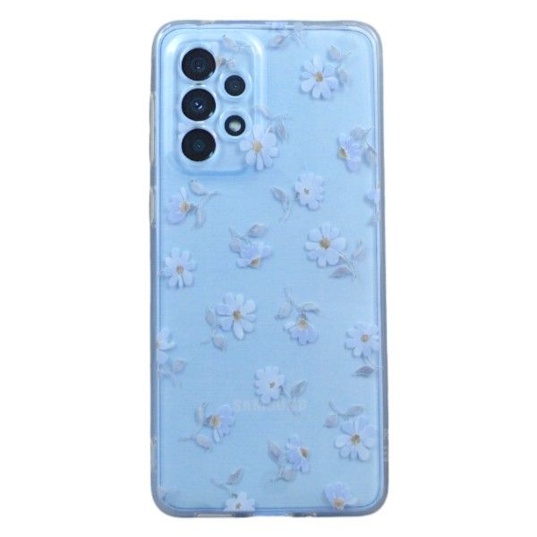 High Quality Blue Daisies Print Phone Case For Samsung A33 - Transparent