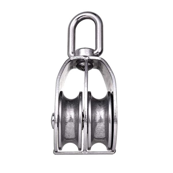 Heavy Duty Stainless Steel Pulley - Double Swivel - 50mm Wheel - 2 Pack